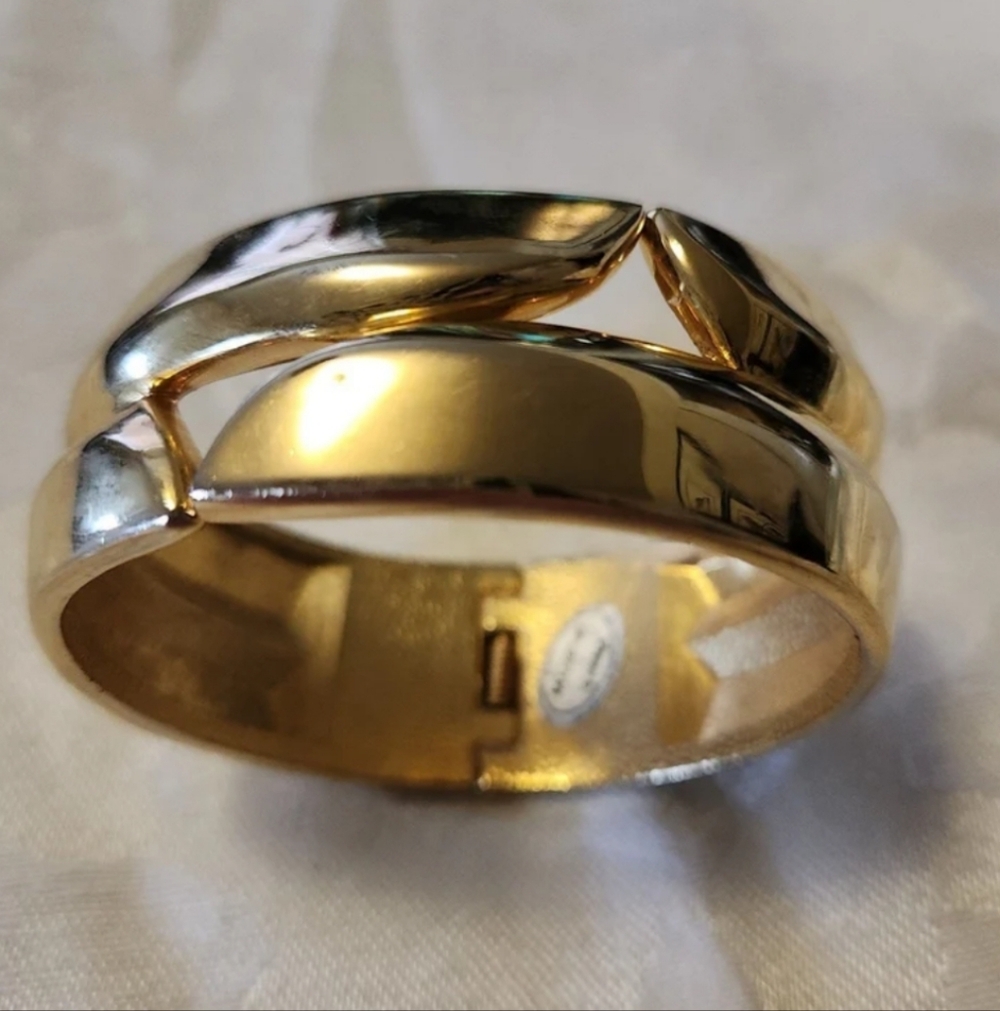Goldtone Clamper Bracelet